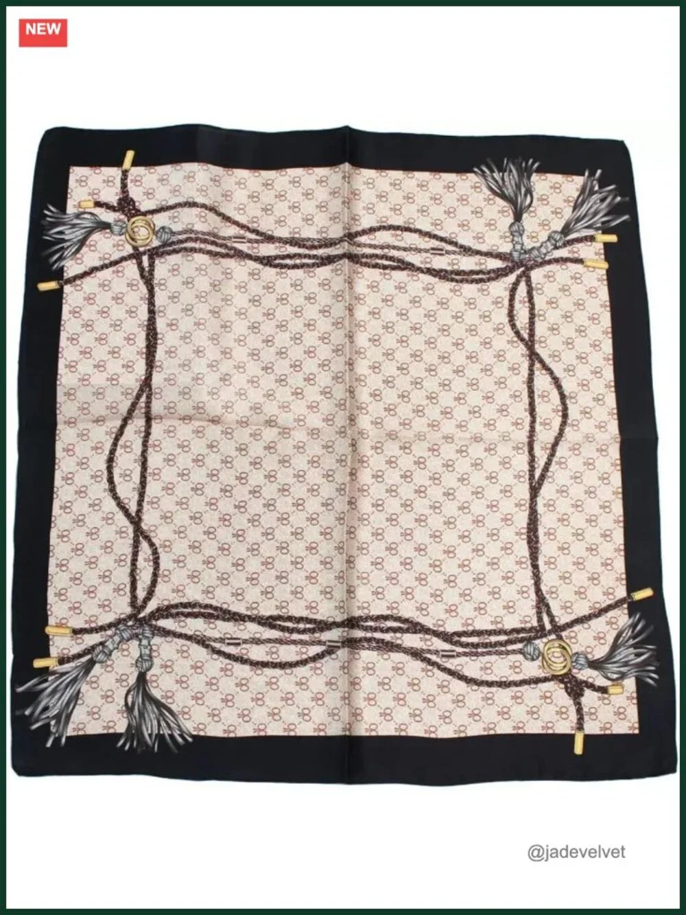 100% Mulberry Silk Digital Printed Small Square Scarf Neckerchief Lightweight